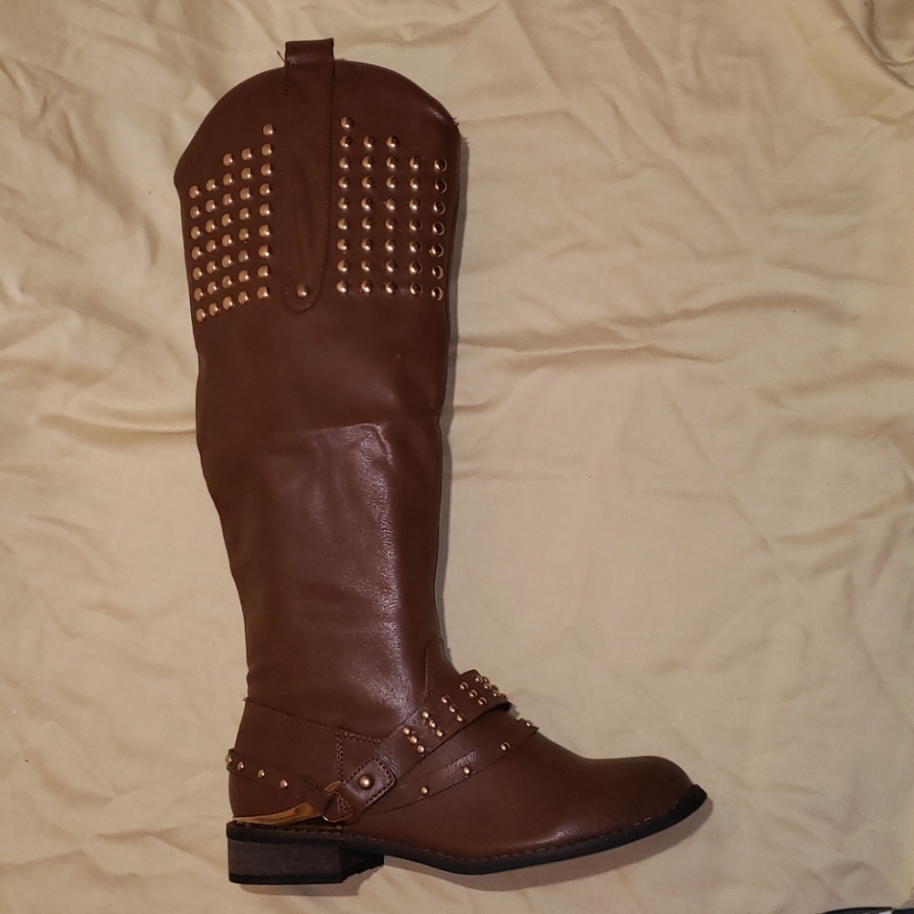 Brown Studded Boots